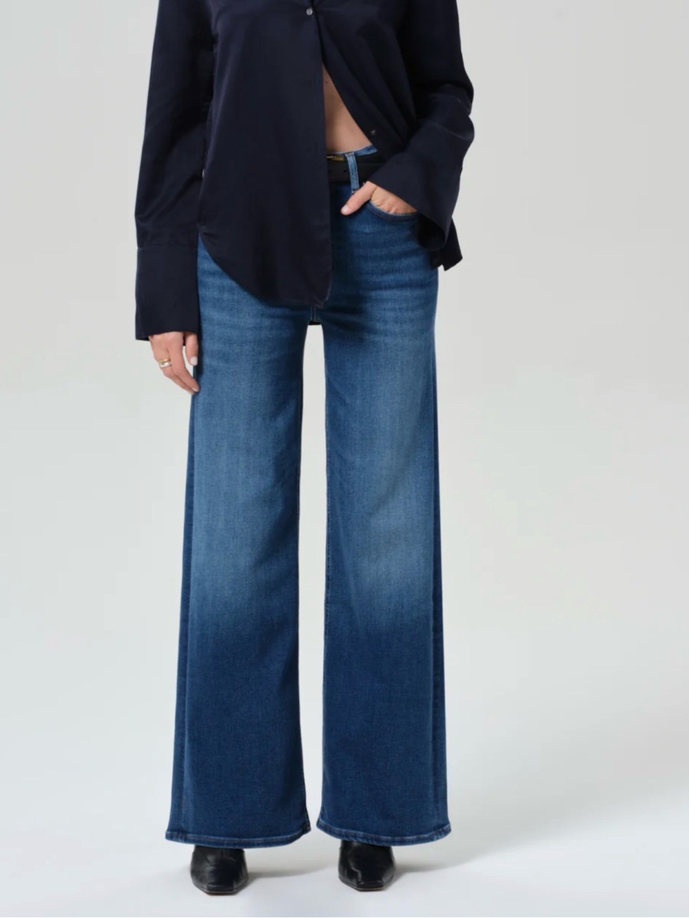 Citizens Of Humanity Blue Wide-Leg Flare Jeans